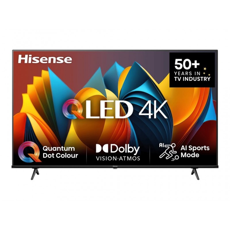 Hisense QLED Smart TV 43E7NQ 43" Smart TV VIDAA OS UHD Black