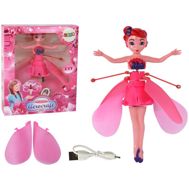 Hand-controlled Magic Flying Fairy Pink Doll