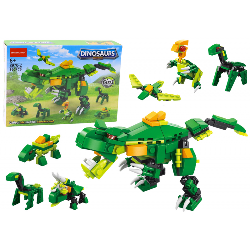 Construction Blocks Dinosaurs 6in1 DIY Dinosaur Set 160 pcs.