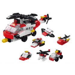 Construction Blocks Helicopter 6in1 DIY Set Vehicles 117 pcs.