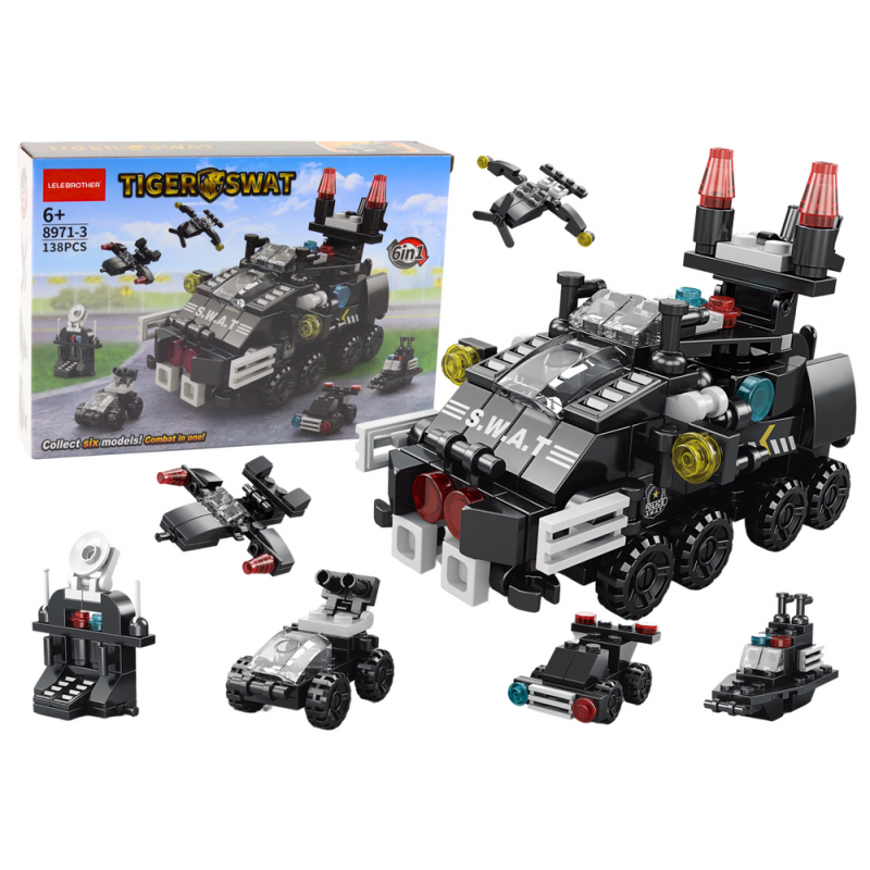 Construction Blocks Armored Vehicle 6in1 DIY Set Vehicles 138 pcs.