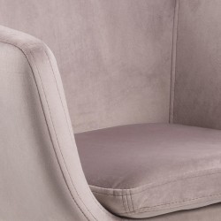 Töötool NORA 58x58xH91cm, vanaroosa, sametkangas, metall