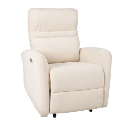Кресло для отдыха SAHARA электрический механизм 79x90xH102см, материал покрытия  ткань, цвет  натуральный белый