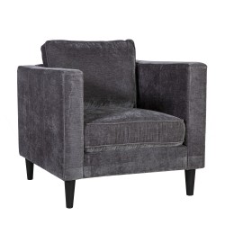 Кресло SPENCER 81x86xH86см, материал покрытия  бархатный ткань, цвет  тёмно-серый