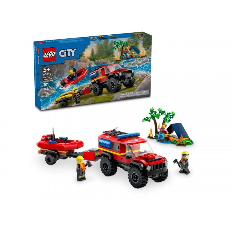 LEGO CITY 60412 4X4 FIRE TRUCK WITH RESCUE BOAT