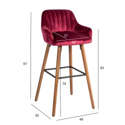 Bar chair ARIEL burgundy