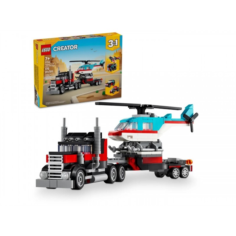 LEGO CREATOR 3 IN 1 31146 FLATBED TRUCK WITH HELICOPTER