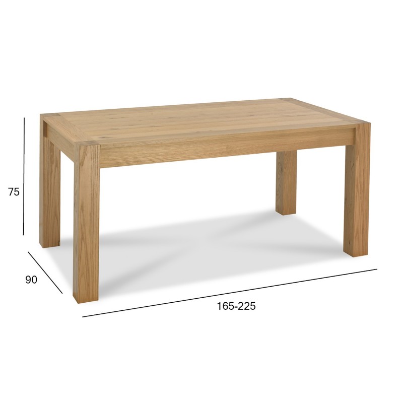 Обеденный стол TURIN 90x165 225xH75см, материал  дуб, цвет   натуральный, обработка  промасленный