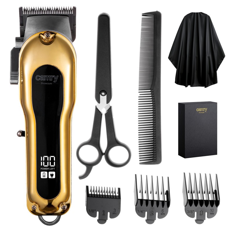 Camry Hair clipper with LCD display CR 2844 Cordless Number of length steps 4 Gold