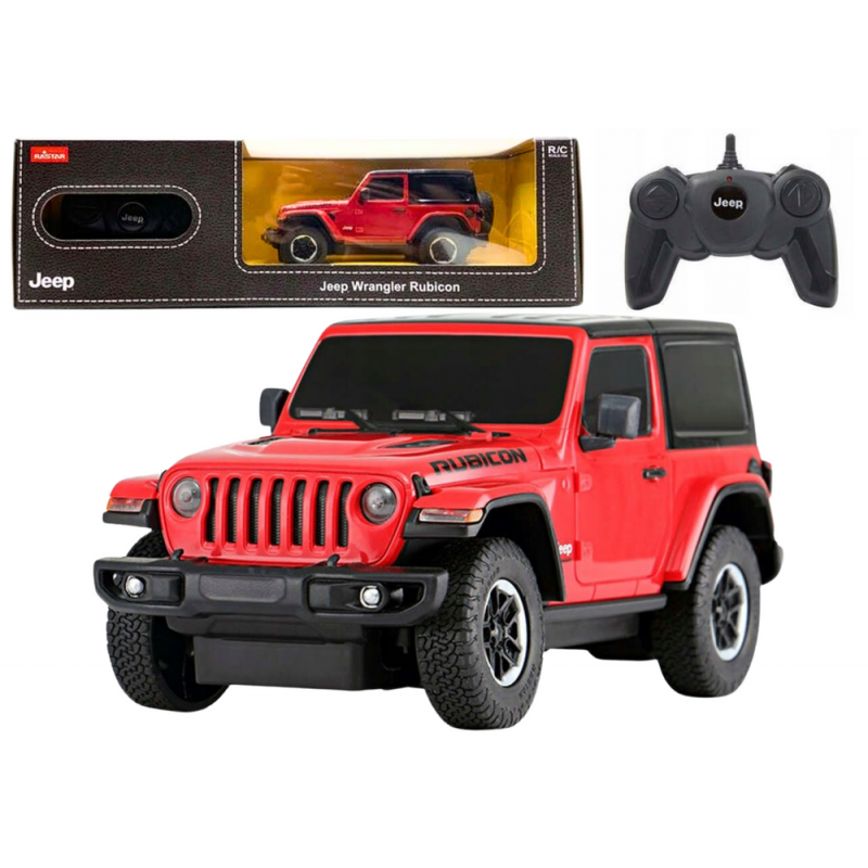 Car R/C 1:24 Remote Controlled JEEP Wrangler JL Rubicon Red