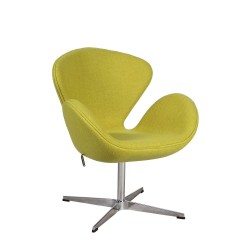 Кресло SWAN 70x62xH81-96см, материал покрытия  ткань, цвет  жёлтый, металлическая ножка
