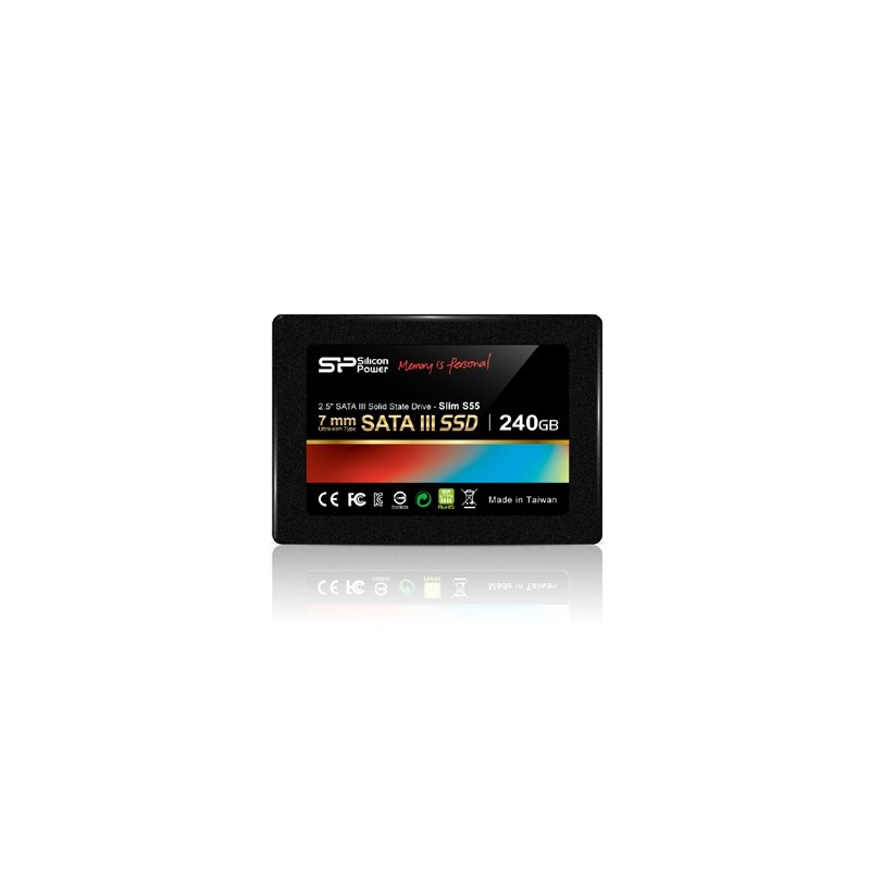 Silicon Power Slim S55 240 GB Solid-state drive interface SATA Read speed 550 MB/s Write speed 450 MB/s