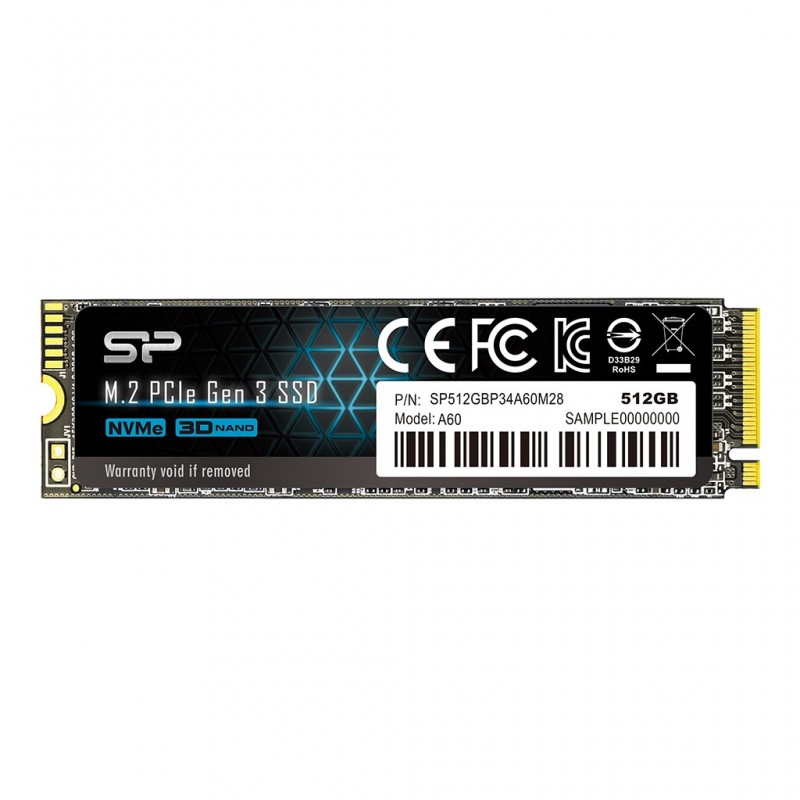 Silicon Power A60 512 GB Solid-state drive interface M.2 NVME Read speed 2200 MB/s Write speed 1600 MB/s