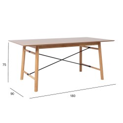 Обеденный стол EMERALD 180x90xH75см, серый