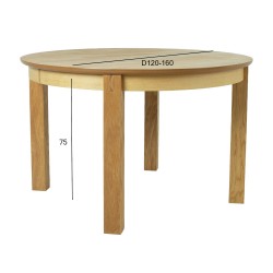 Dining table CHICAGO NEW D120 160xH75cm, oak