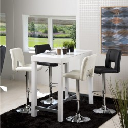 Барный стул SYLVIA 41,5x52xH115см, сиденье и спинка  кожзаменитель, цвет  чёрный, ножка  хромированная