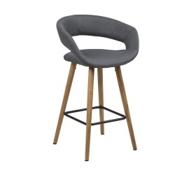 Барный стул GRACE 55x46,5xH98см, сиденье и спинка  ткань, цвет  тёмно-серый, ножки  дуб, обработка  промасленный