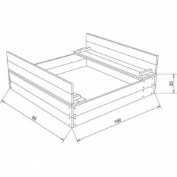 Ella Sandpit AXI wooden sandbox with benches