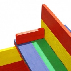 AXI puidust liivakast Ella Rainbow, kaetud pinkidega