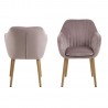 Стул   кресло EMILIA 57x59xH83см, сиденье и спинка  ткань, цвет  старо-розовый, ножки  дуб, обработка  промасленный