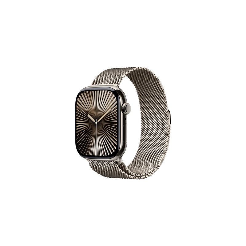 Apple Watch Series 10 GPS + Cellular 46mm Natural Titanium Case with Natural Milanese Loop - S/M