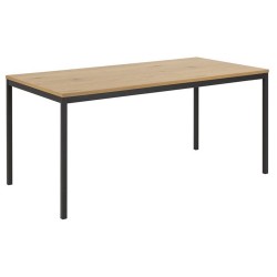 Обеденный стол SEAFORD, 160x80xH74см, столешница  меламин, цвет  матовый дуб, рама  черный металл