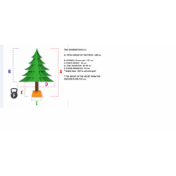 Artificial DIAMOND SPRUCE CHRISTMAS TREE ON THE Trunk 180 cm