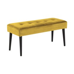 Скамейка GLORY 38x95xH45см, ткань  желтый, металлические ножки с порошковым покрытием, шероховатый матовый черный
