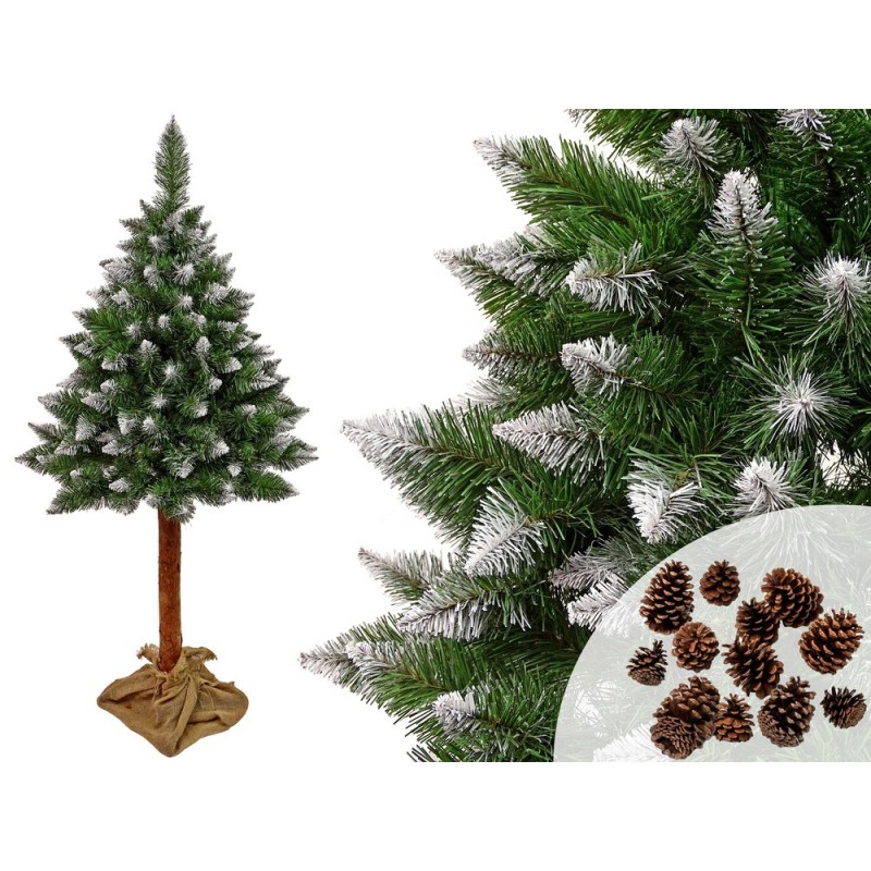 Christmas Tree Diamond Pine 3D on a trunk 220cm Snow Glitter