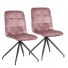 Стул RIMINI 2шт, 48,5x59xH49,5 88см, обитые седенье, материал покрытия  розовая бархатная тка, металлическая ножка