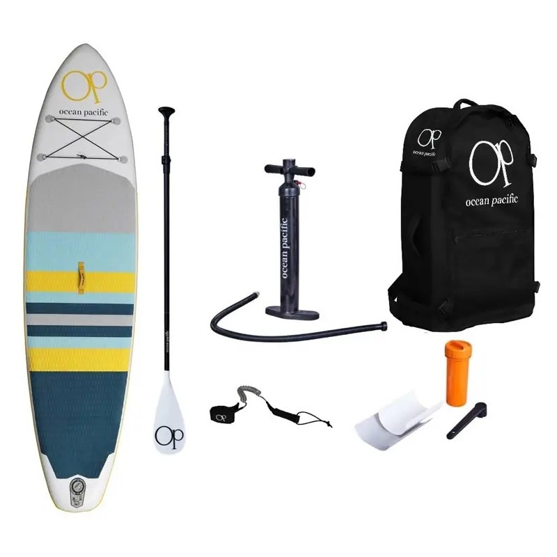 Ocean Pacific Malibu Lite 10'6 Inflatable Paddle Board (White/Grey/Yellow)