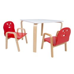 Детский комплект HAPPY стол и 2 стула, белый красный