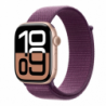 Apple Watch Series 10 GPS 46mm Rose Gold Aluminium Case with Plum Sport Loop