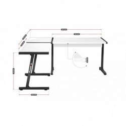 GAMING DESK HUZARO HERO 6.0 WHITE