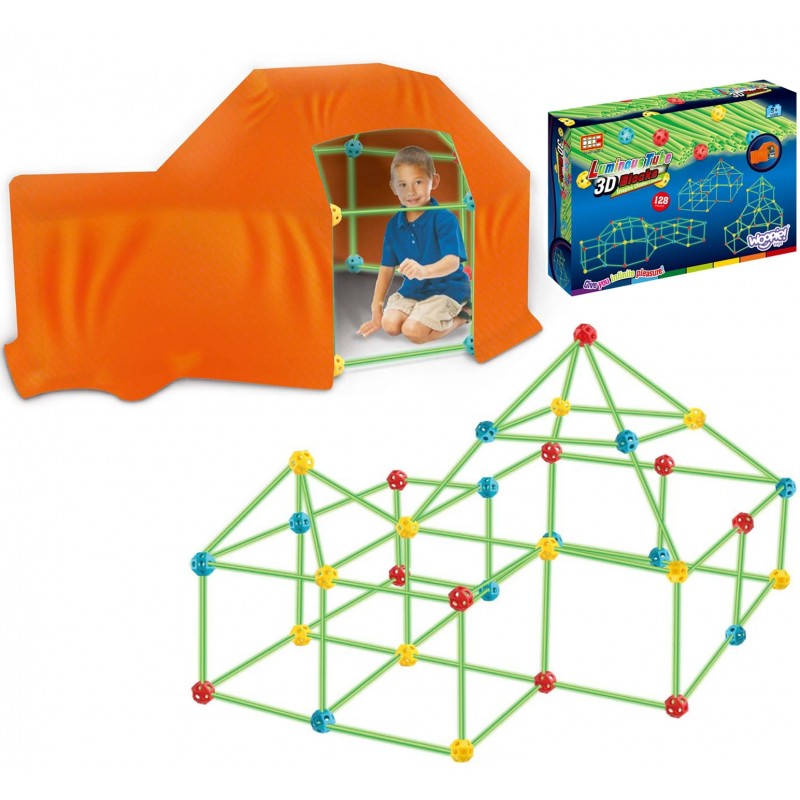 WOOPIE Suured Ehitusklotsid Telgikõrred Pimeduses helendavad torud 128 tk. - 8 tk