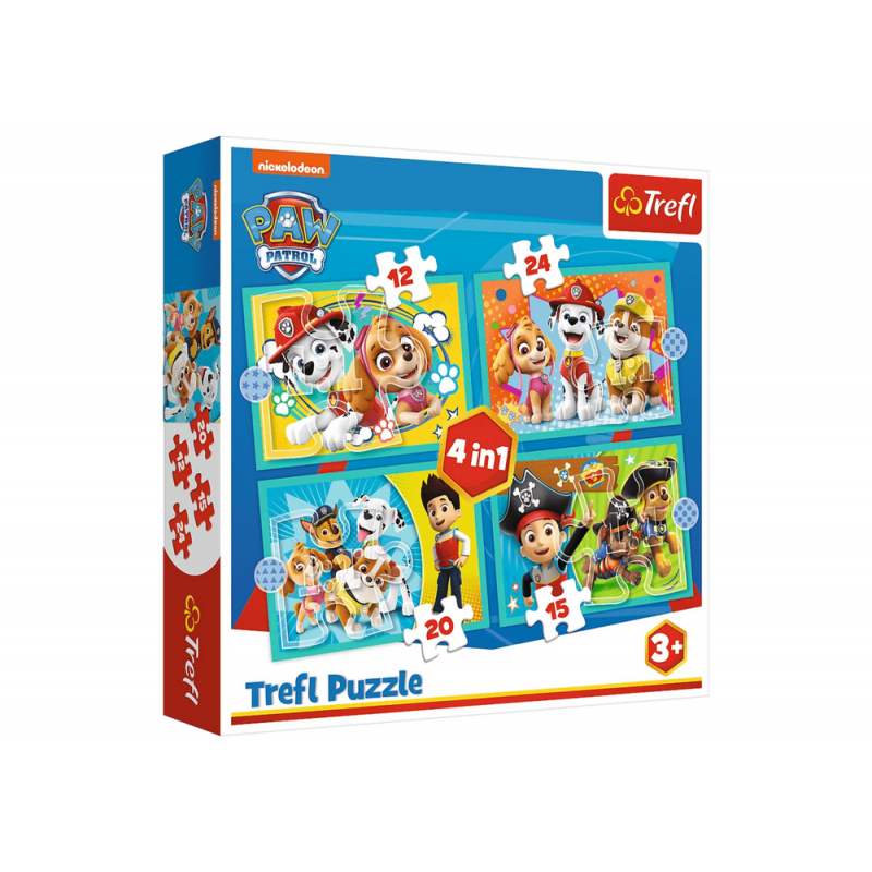 Paw Patrol 4in1 Puzzles Cheerful Paw Patrol Team Trefl 34346