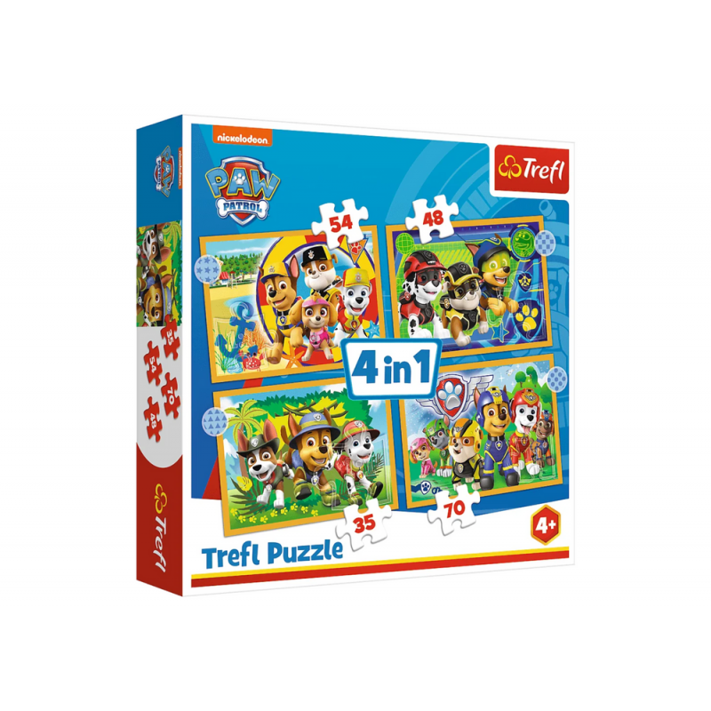 Puzzle 4in1 Holiday Paw Patrol Trefl 34395