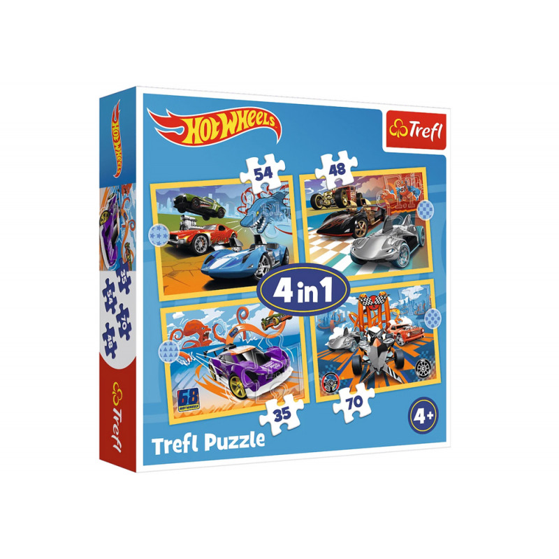 Hot Wheels Puzzle 4in1 Vehicles Trefl 34627