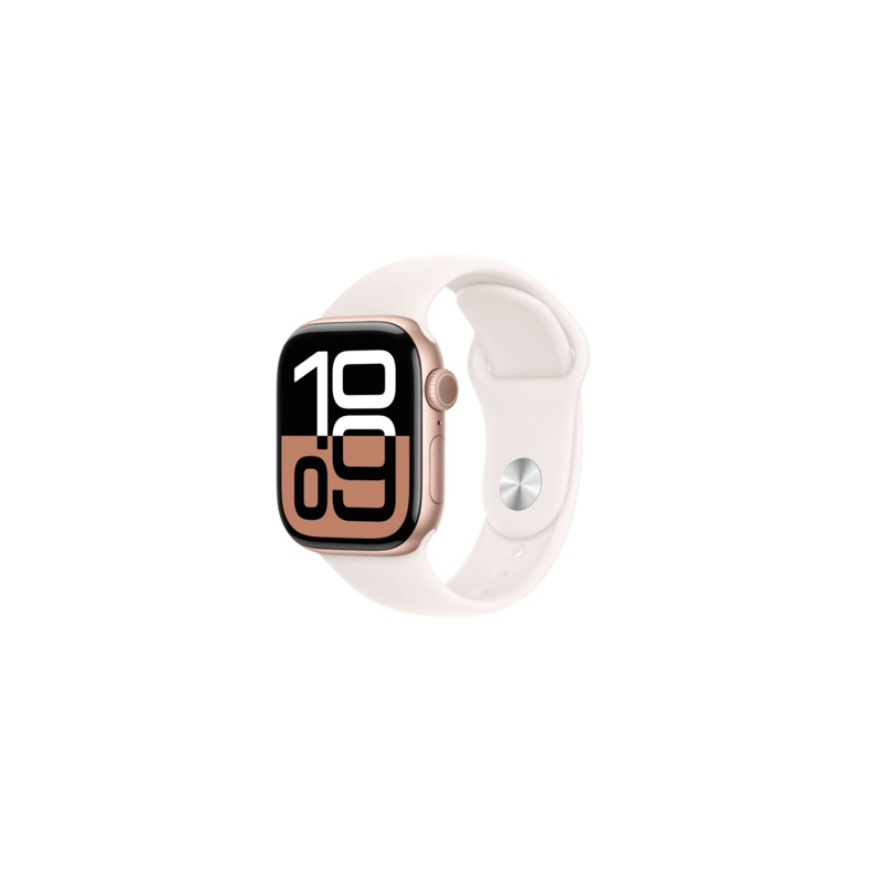 Apple Watch Series 10 GPS + Cellular 42mm Rose Gold Aluminium Case with Light Blush Sport Band - S/M