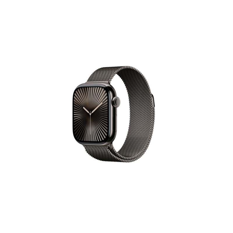 Apple Watch Series 10 GPS + Cellular 42mm Slate Titanium Case with Slate Milanese Loop