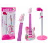 Electric Guitar Stand Kit with Microphone Battery Operated Pink