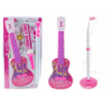Electric Guitar Stand Kit with Microphone Battery Operated Pink