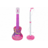 Electric Guitar Stand Kit with Microphone Battery Operated Pink