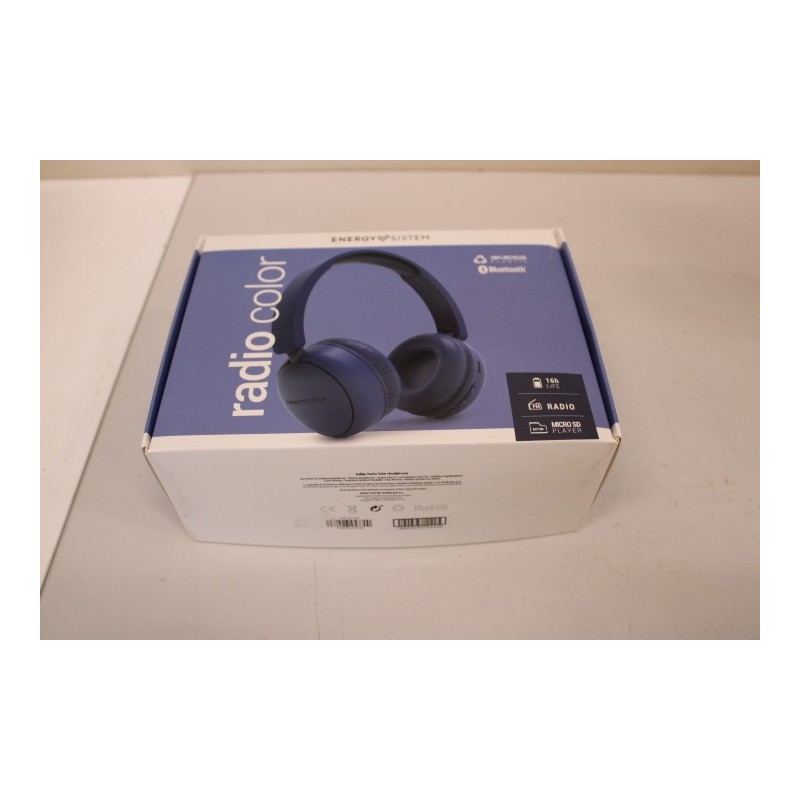 SALE OUT. Energy Sistem Radio Color Wireless Headphones with FM radio, Indigo Energy Sistem DAMAGED PACKAGING,