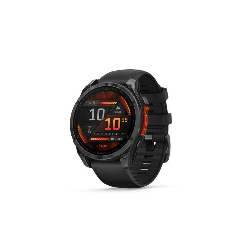 Garmin fenix 8 AMOLED watch, 47 mm, Black with Black Band