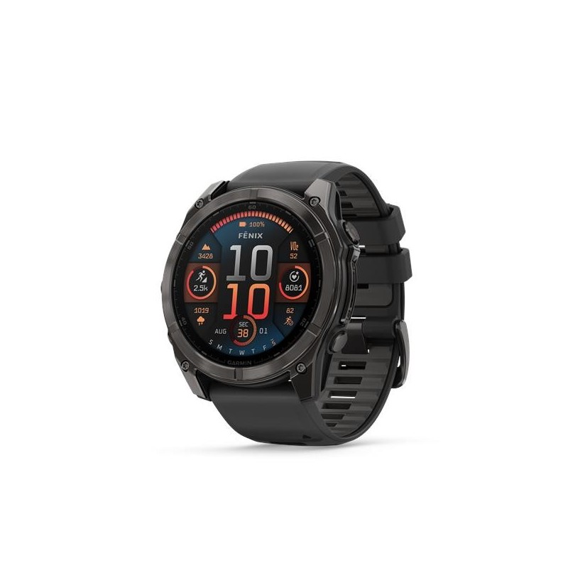 Garmin Fenix ​​8 AMOLED Sapphire käekell, 51 mm, titaan, sädeoranž/grafiit silikoon