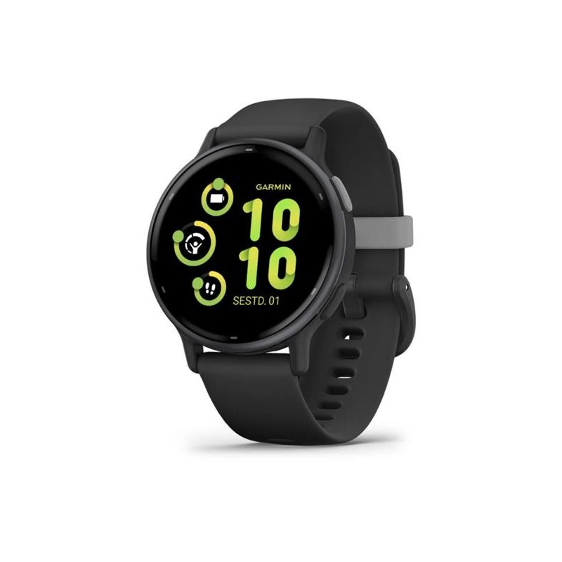 Garmin vivoactive 5 Smartwatch, Slate Aluminum Bezel with Black Case and Silicone Band