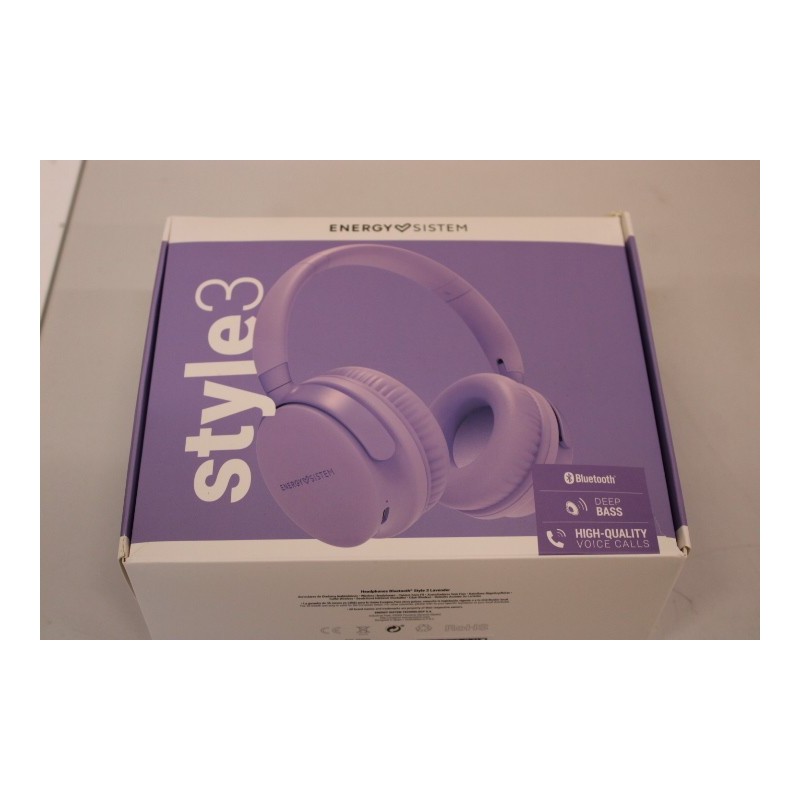 SALE OUT. Energy Sistem Headphones Bluetooth Style 3 Lavender (Bluetooth, Deep Bass, High-quality voice calls, Foldable)