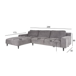 Corner sofa HILDE LC grey