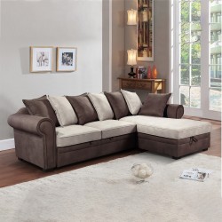 Corner sofa bed LUCREZIA RC brown